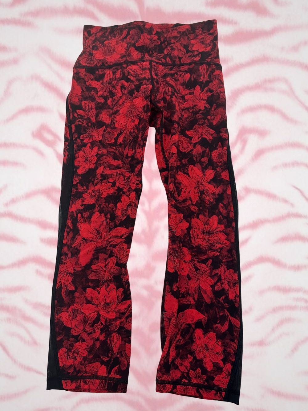lululemon athletica Red Floral Print High-Waist Leggings